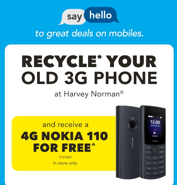 用Asurion回收一部3G手机，可免费获得诺基亚110 4G手机!@ Harvey Norman