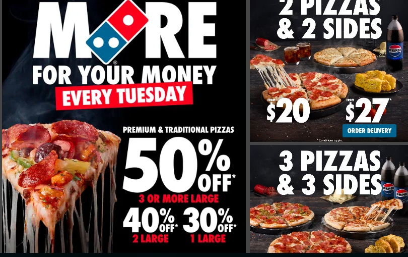 Dominos披萨 6月优惠券来了！50%折扣！