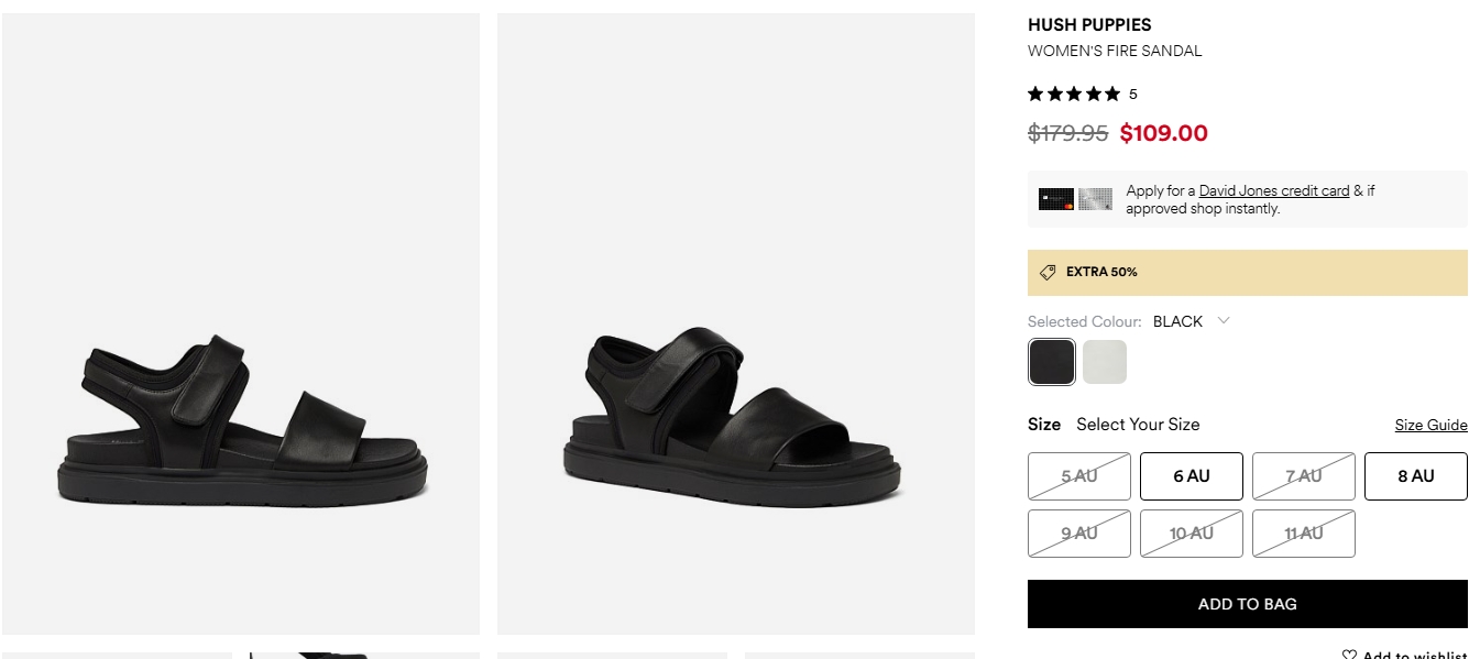 Hush Puppies女士凉鞋50%折上折！折后$54.5！@ David Jones